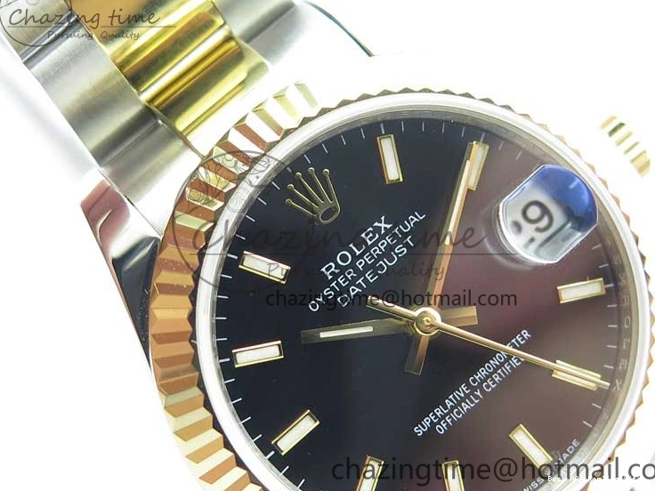 Best AAA Replica Sites Sticks YG BP Edition Black WaterResistant Bracelet Datejust on 278273 2718 SS Best Markers Dial Maker YG 31mm SS Oyster 0112